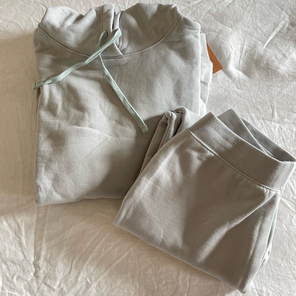 BNWT Girlfriend Collective Vapor M Hoodie & S Joggers